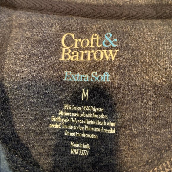 EUC Croft & Barrow Navy Blue Extra Soft 1/4 Zip Pullover Size Medium - Picture 2 of 8